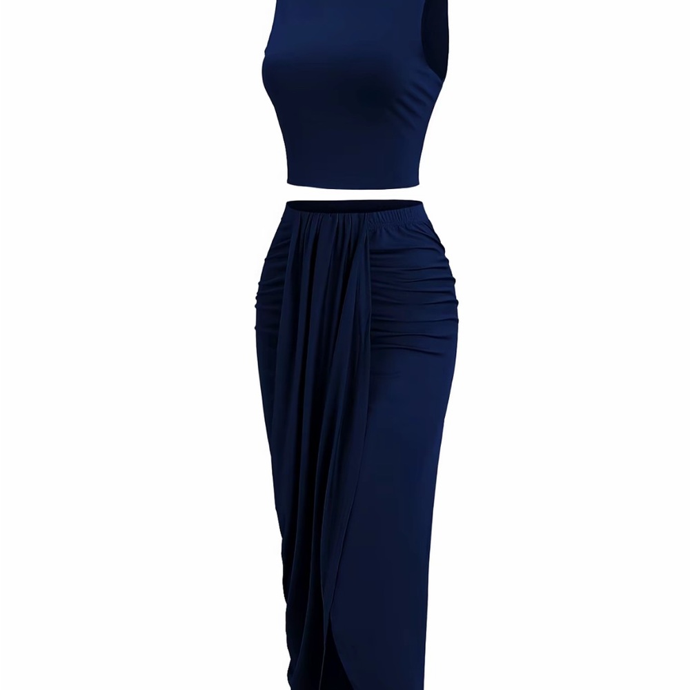 Elegant Navy Blue Women's Skirt